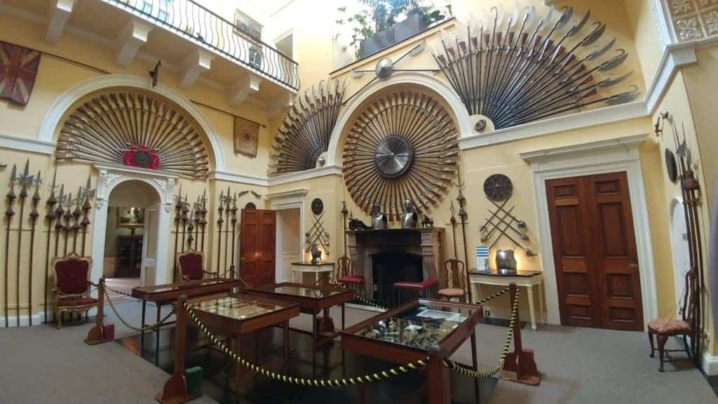 The impressive Armoury room of Inveraray Castle in Inveraray, Scotland