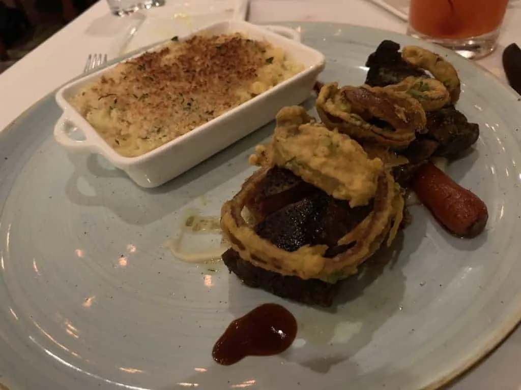 Grilled Colorado Bison with Gouda Mac and Cheese at the California Grill in the Contemporary Resort at Walt Disney World