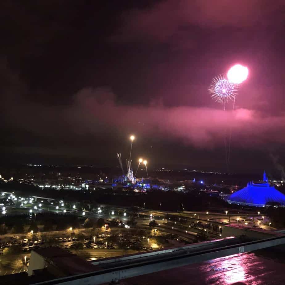 Magic Kingdom fireworks view from California Grill at the Contemporary Resort in Walt Disney World