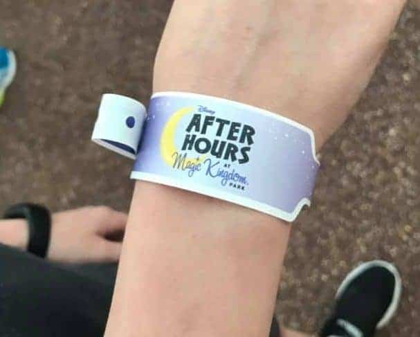 Disney After Hours: Make sure you keep that wrist band on to identify yourself as part of the Disney World special event.