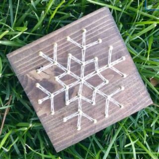 finished snowflake string art