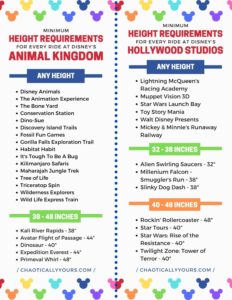 Image of Disney Height Requirements Printable