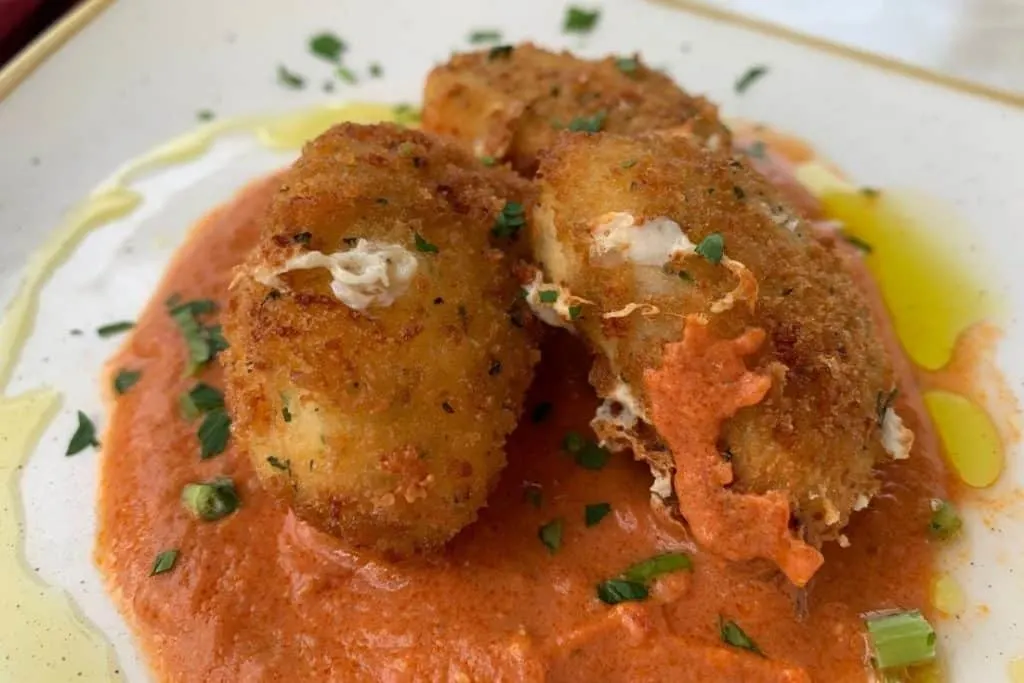 The fried mozzarella appetizer at Tonys Town Square Restaurant. 