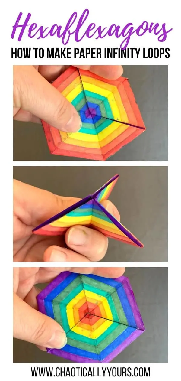 Hexaflexagon: How to make paper infinity loops pin image