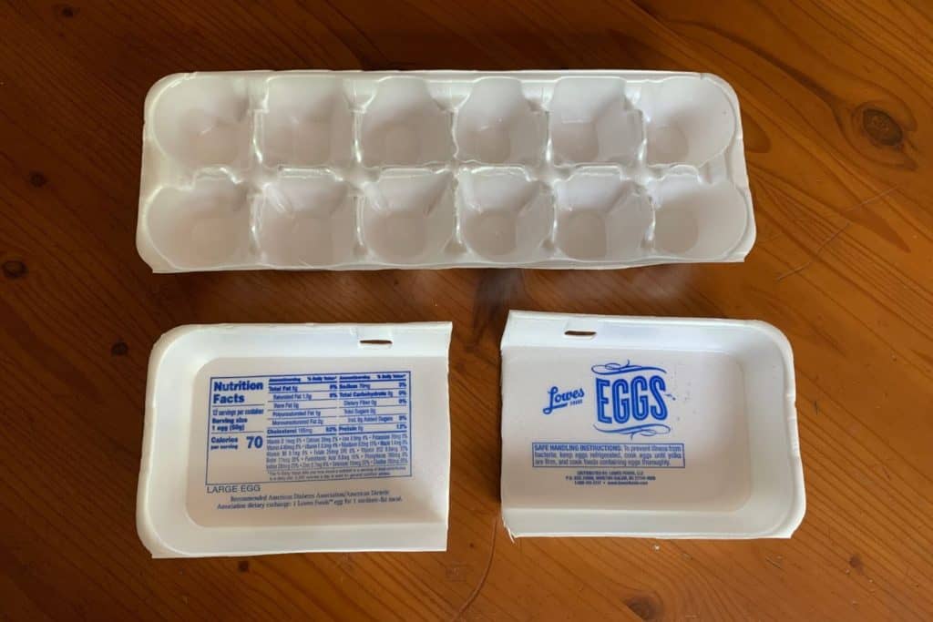 egg carton pieces