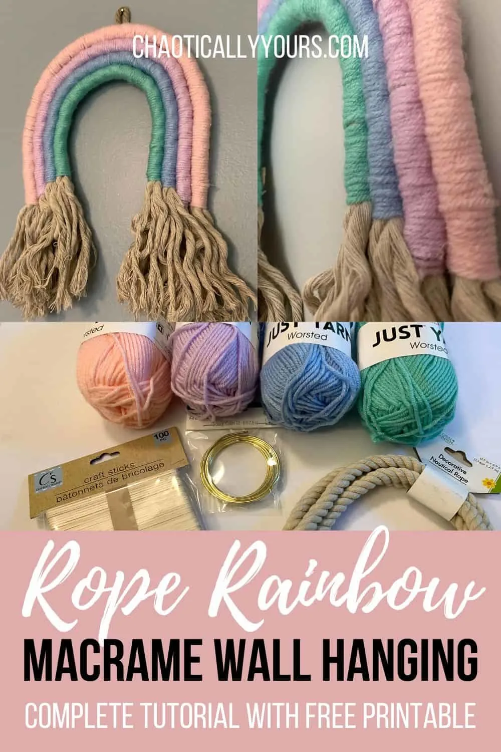 Rope Rainbow Wall Hanging - Chaotically Yours