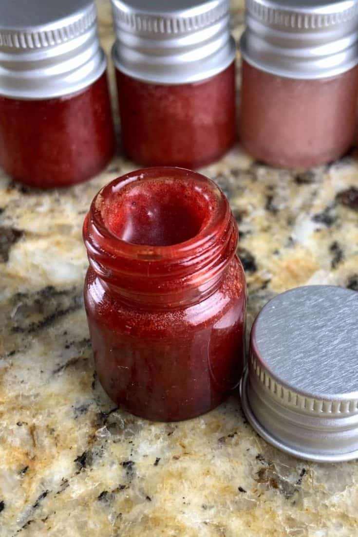 DIY Lip Gloss packaged in small jars