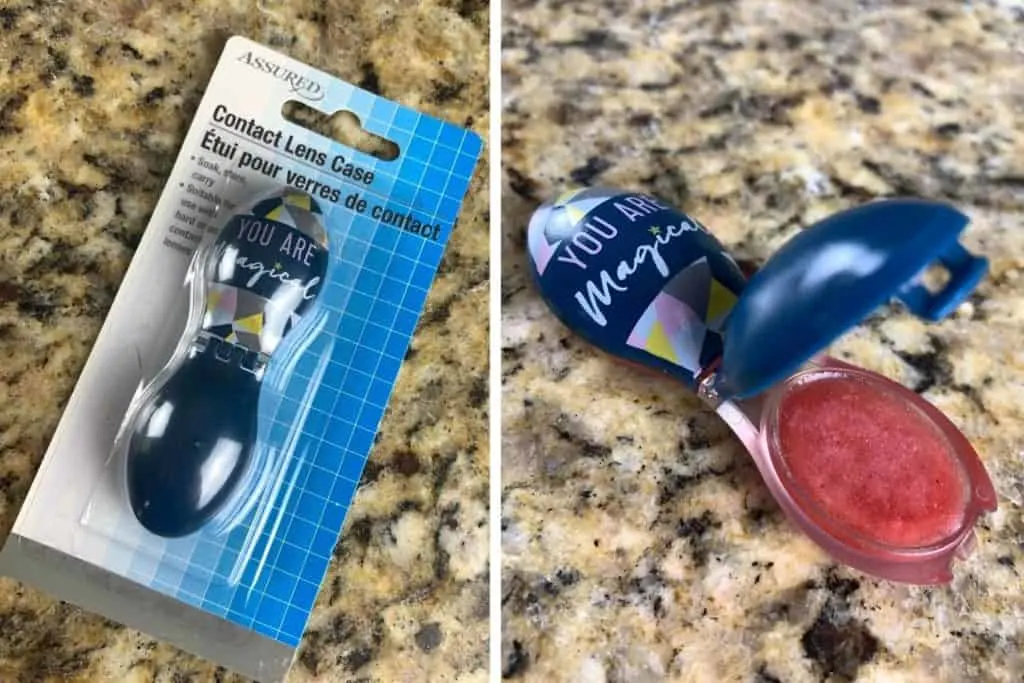 DIY Lip Gloss stored in a contact lense case