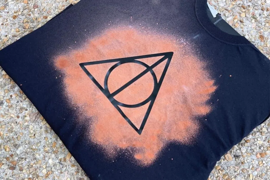 deathly hallows t-shirt after applying bleach