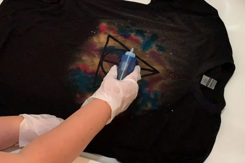 deathly hallows t shirt applying the color