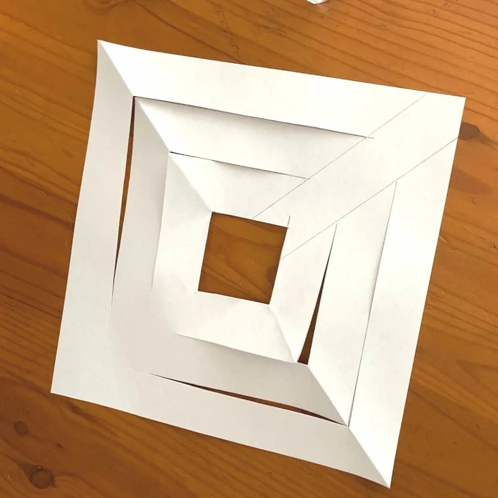 cut paper for 3d paper snowflake