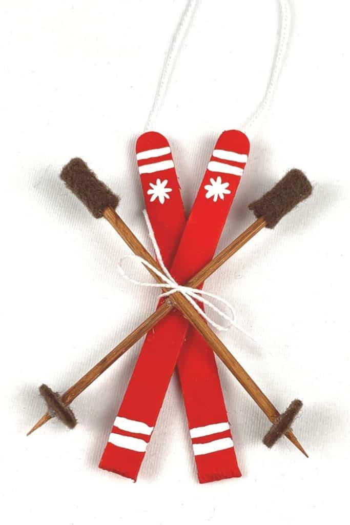 DIY Snow Ski Ornaments How To Make It Yourself Chaotically Yours