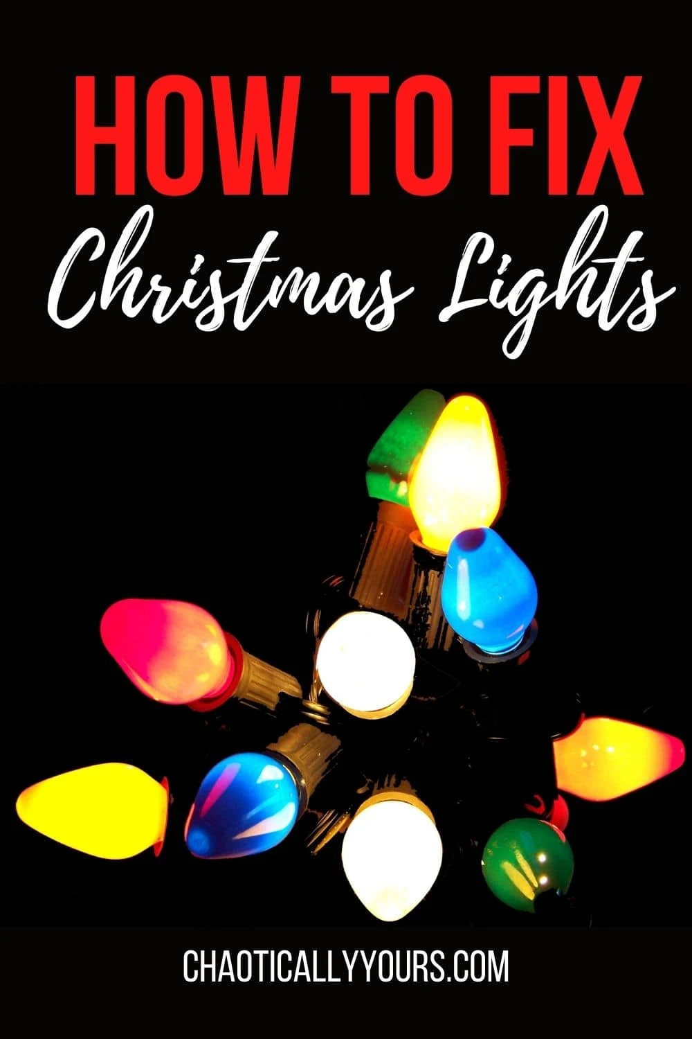 how to fix Christmas lights pin image