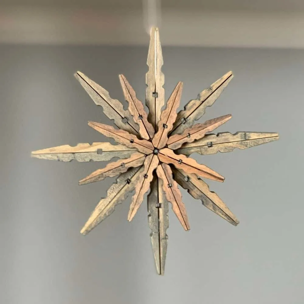 gray stained clothespin ornaments
