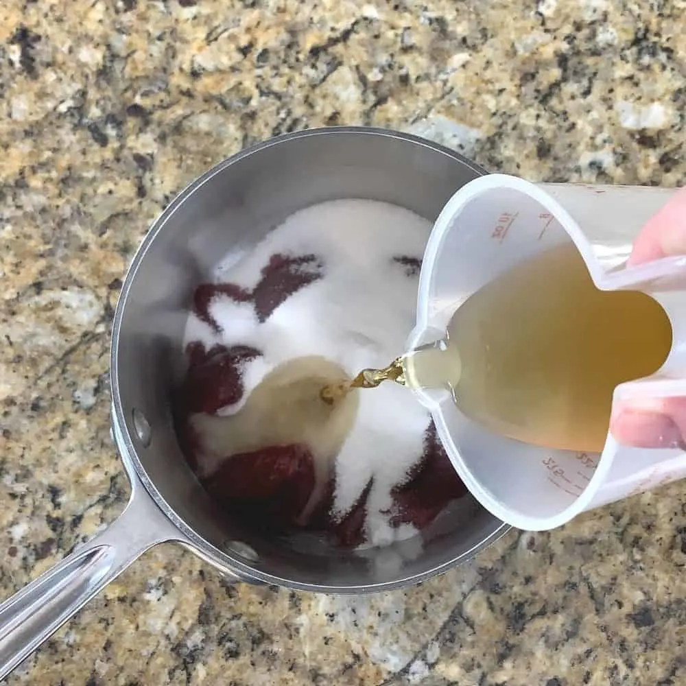 Mixing together sauce ingredients for Thanksgiving leftover egg rolls