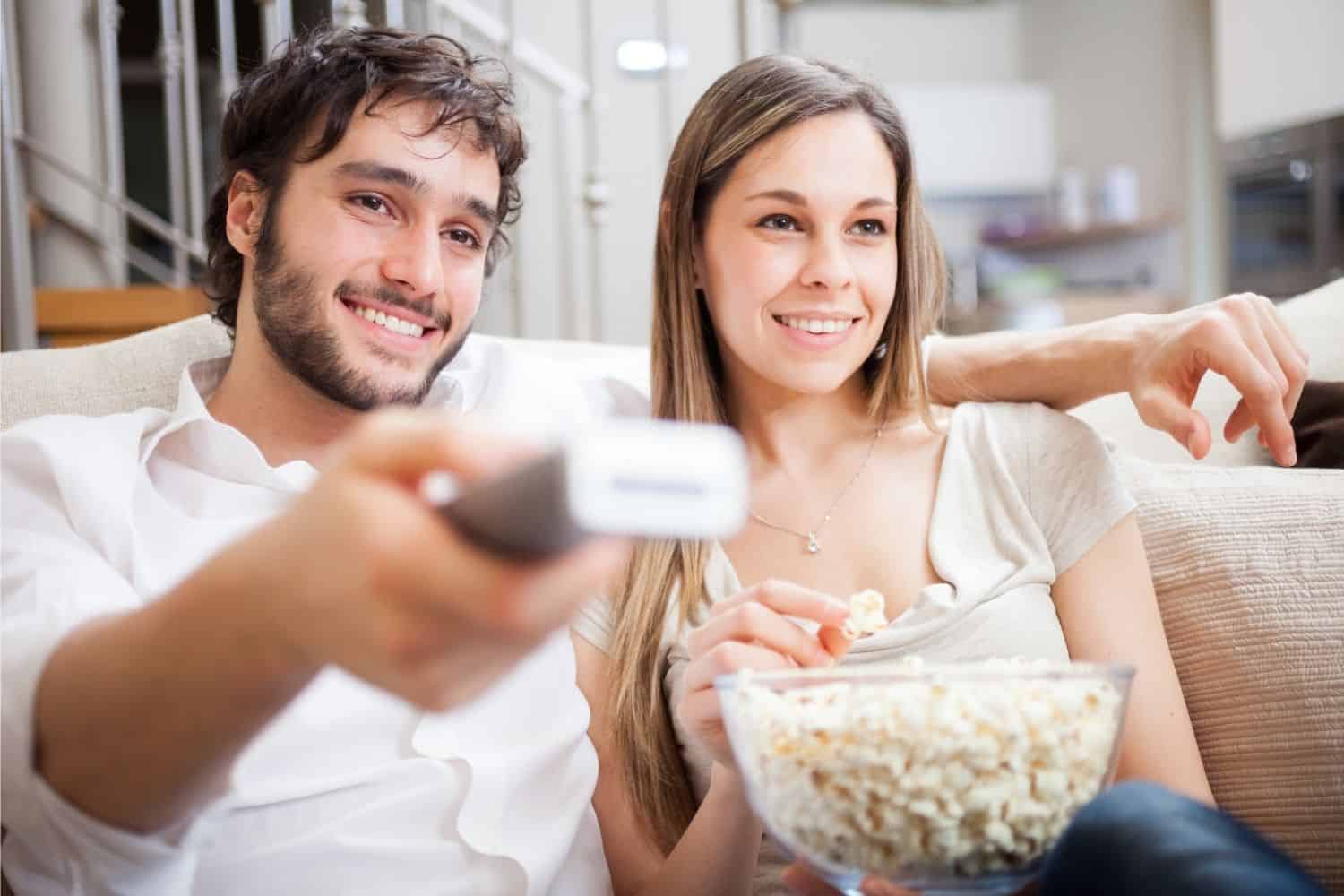 couple watching a movie together