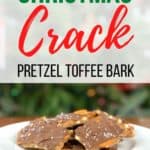 Christmas Crack Pretzel Toffee bark pin image