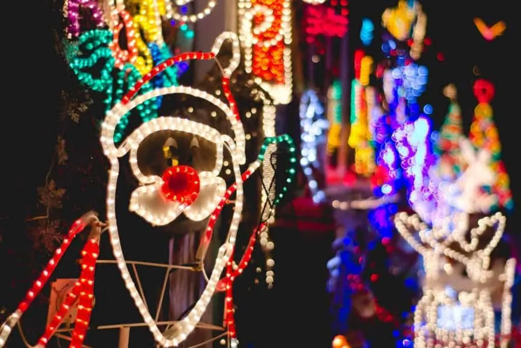 A christmas lights display