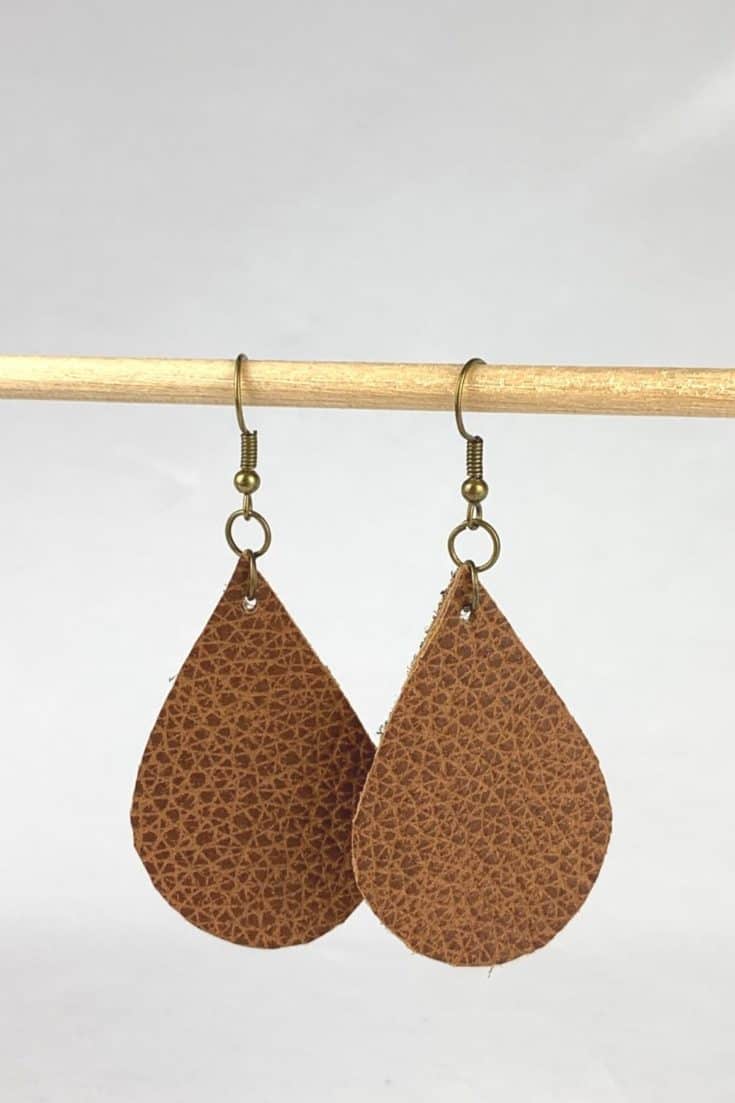 finished leather earrings