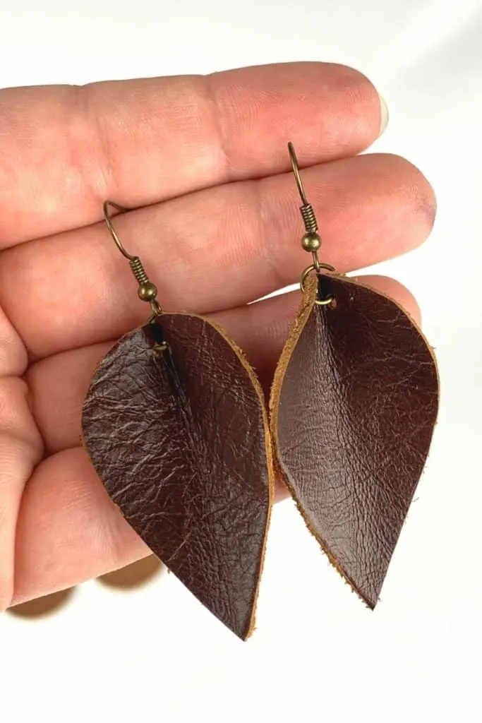 pinched leather earrings
