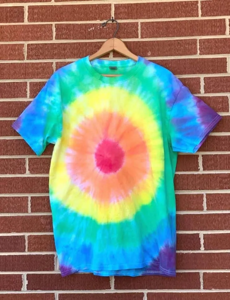 Finished bullseye tie dye t-shirt