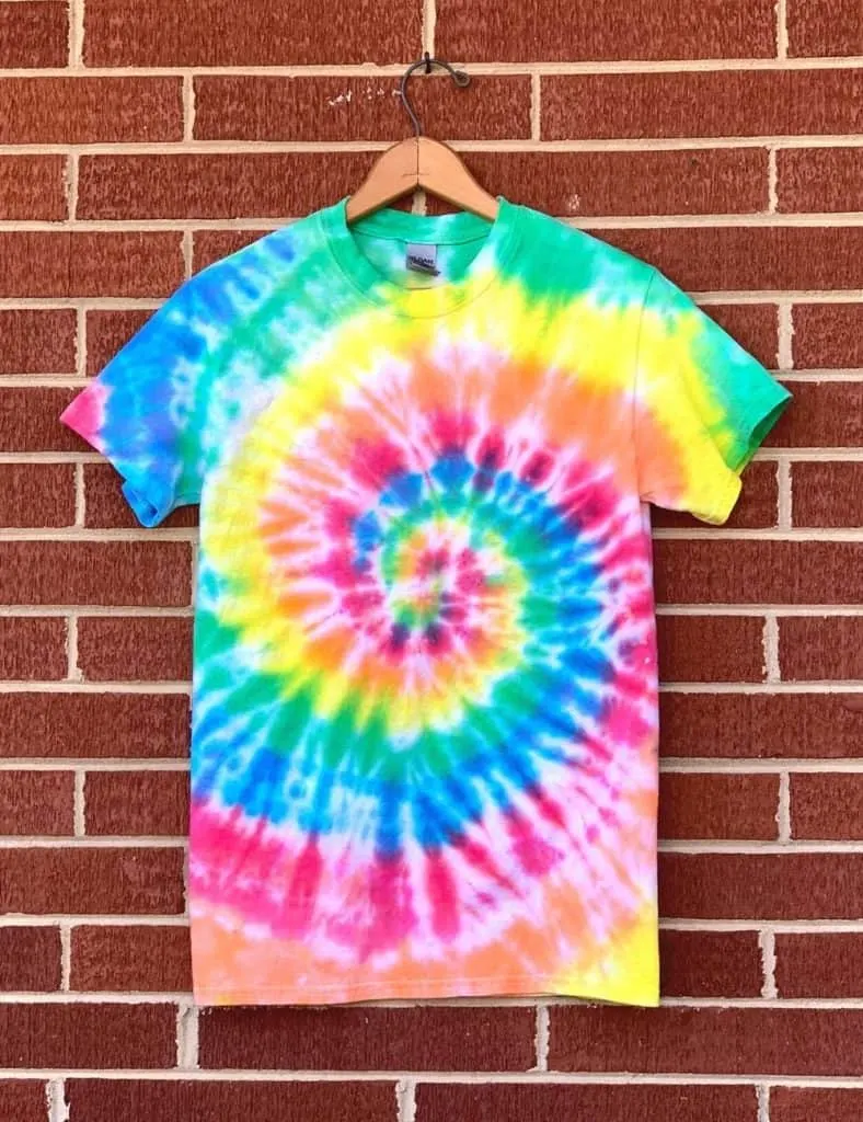 Finished spiral tie dye t-shirt