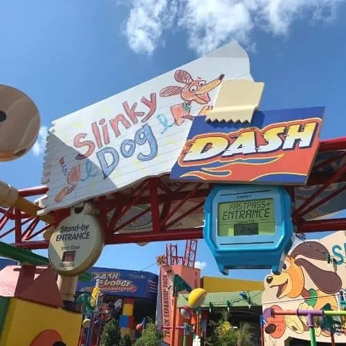 entrance to Slinky Dog Dash Rollercoaster