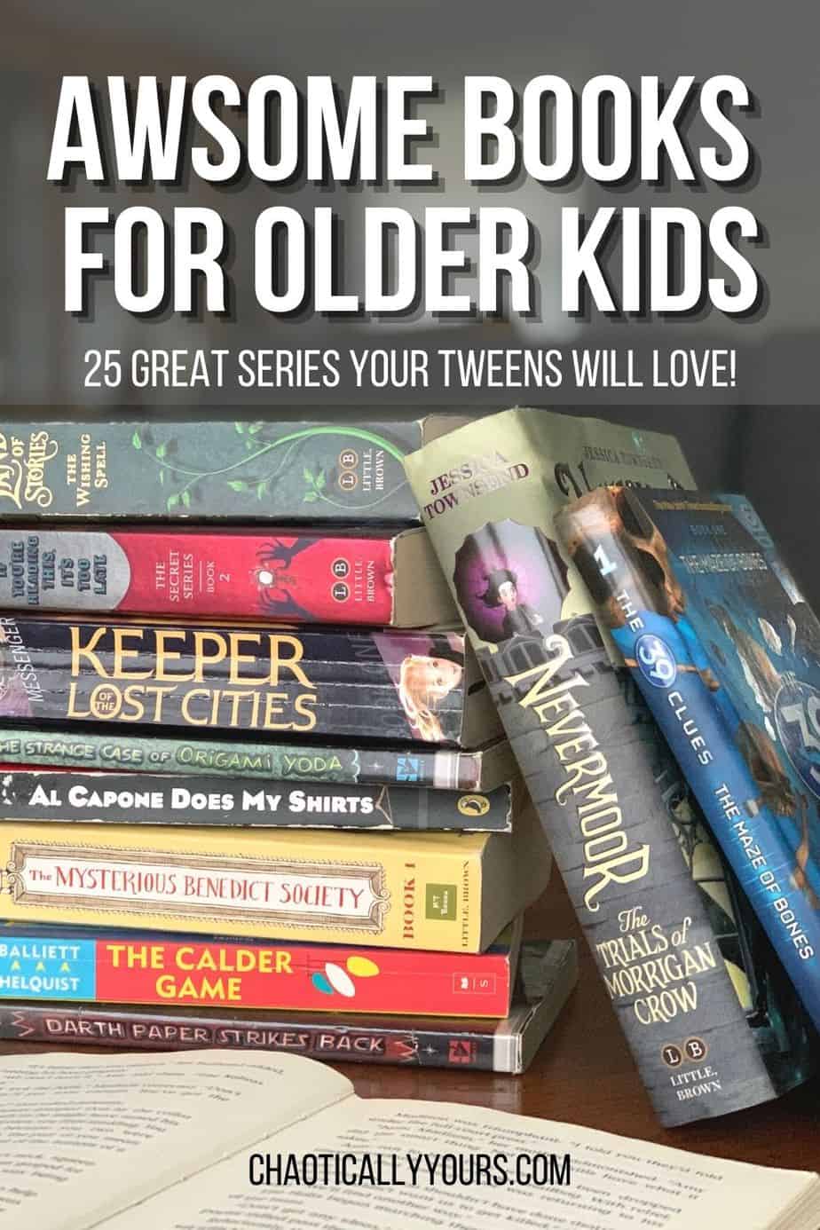 great books for older kids pin image