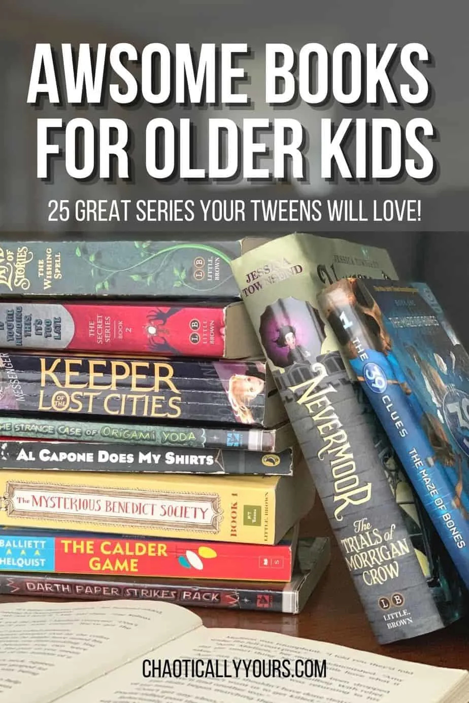 great books for older kids pin image