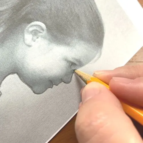 Tracing the silhouette for the portrait