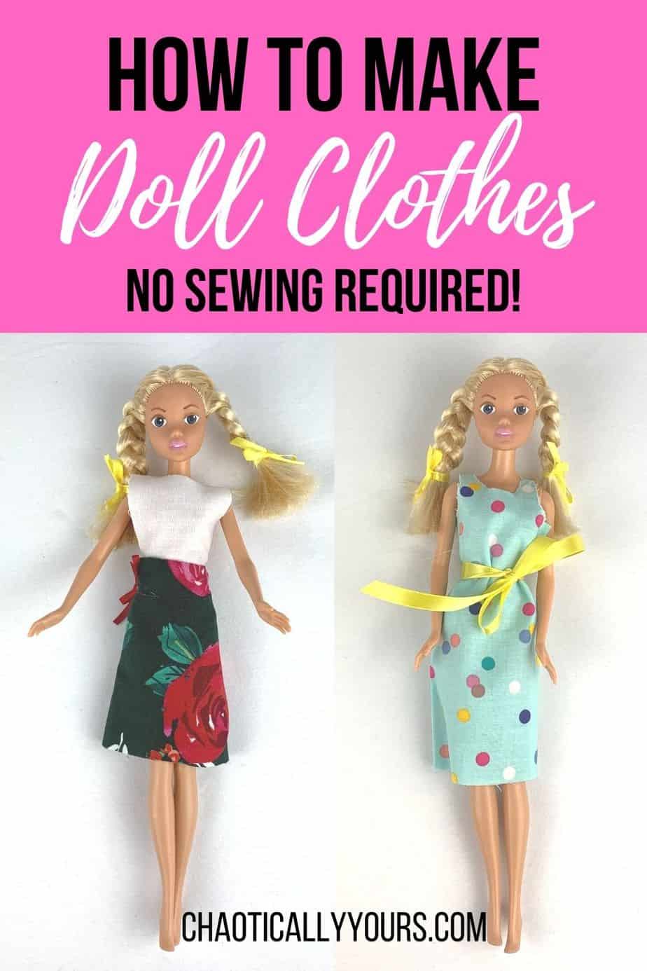 How To Make Doll Clothes No Sewing Required! { with 2 FREE Patterns