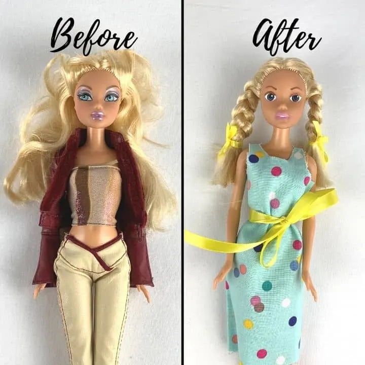 before and after a doll makeover