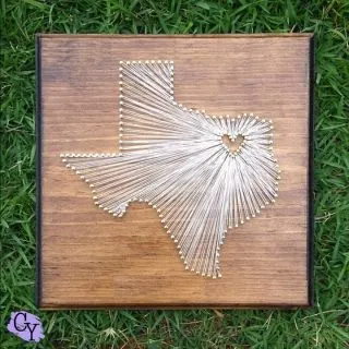 State string art in the shape of texas