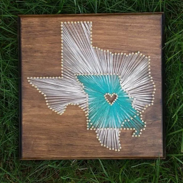 texas and louisiana string art