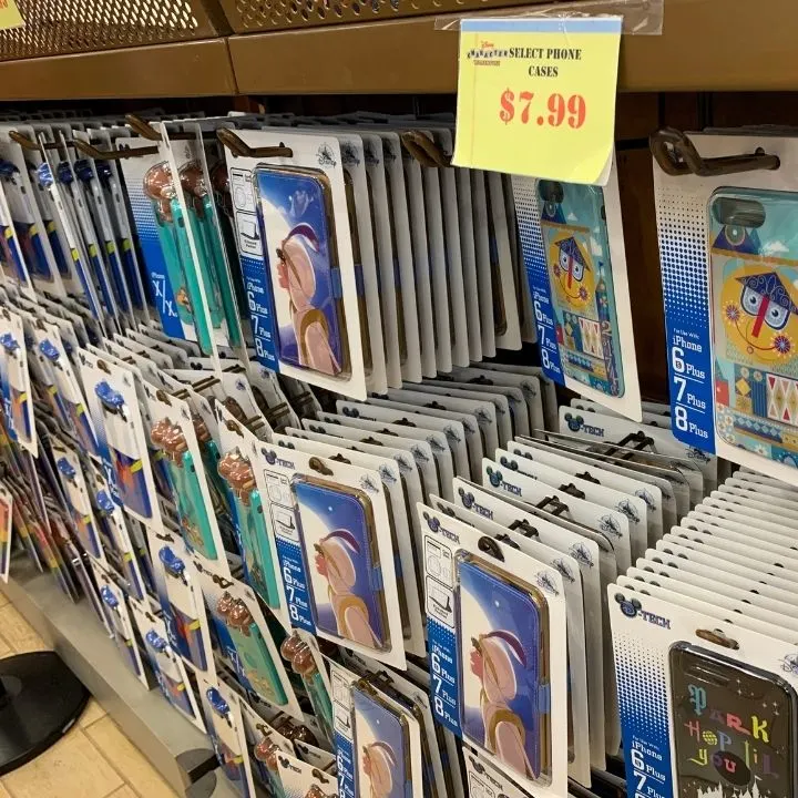 IPhone cases at the Disney Character Warehouse