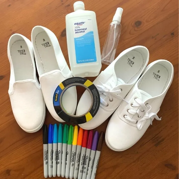 supplies for tie dye shoes