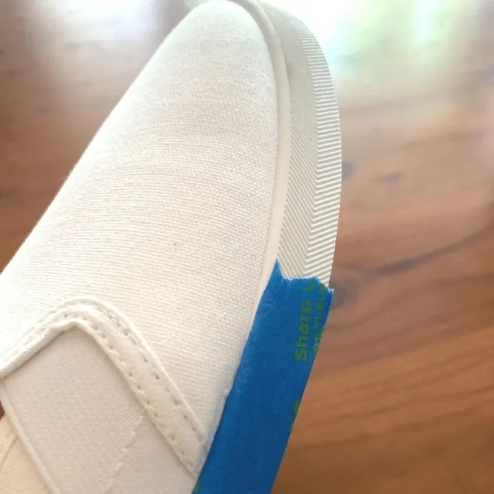 taping shoes to avoid tie dye