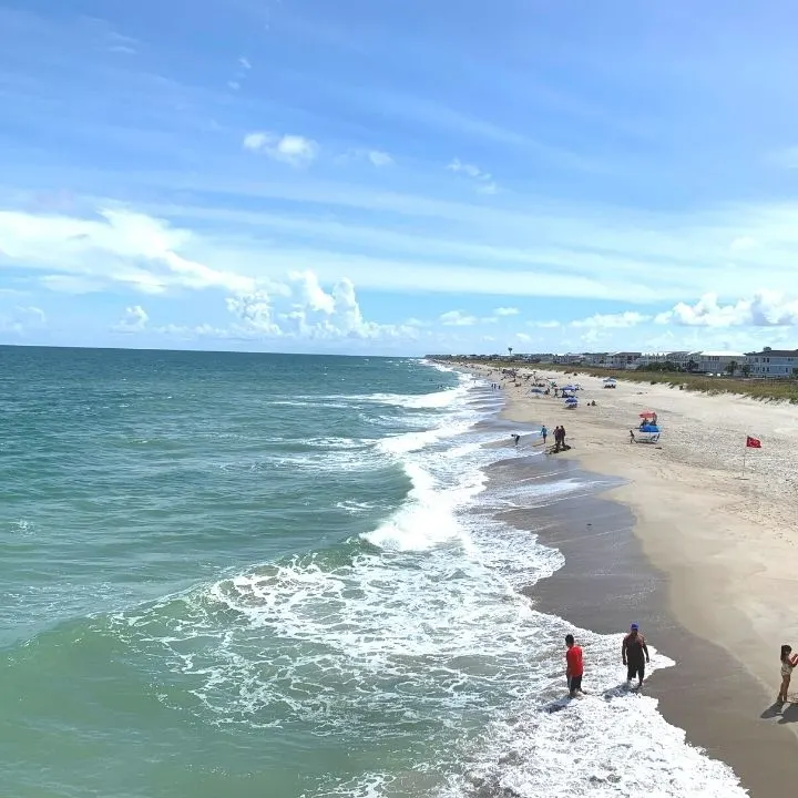 Waves crashing on a stretch of Carolina Beach