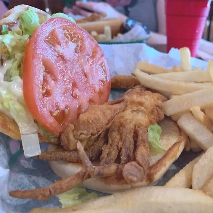 The soft shell crab sandwich at Olde Salty in Carolina Beach