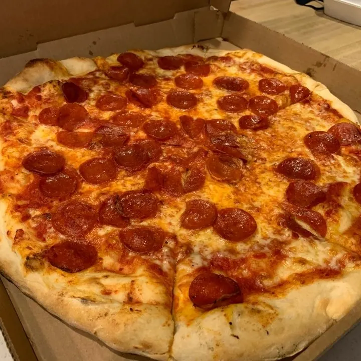 A pepperoni pizza from Uncle Vinny's in Carolina Beach