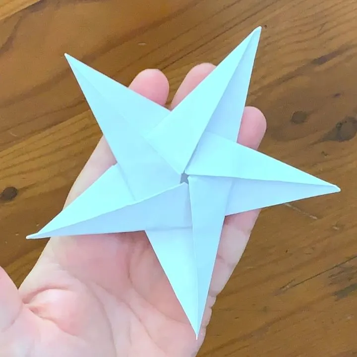 A five pointed origami star