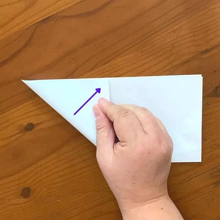 Step 2 of folding an origami star