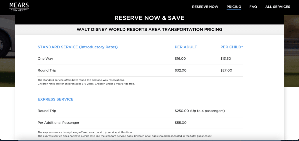 Pricing for Mears Connect Service