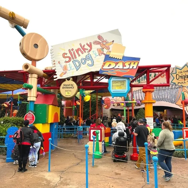 The Lightning Lane Entrance to Slinky Dog Dash at Walt Disney World's Hollywood Studios