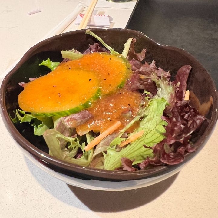 The garden salad at Teppan Edo Japanese at Disney