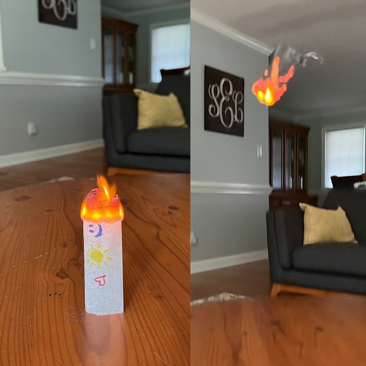 flying wish paper on fire and lifting off into the air