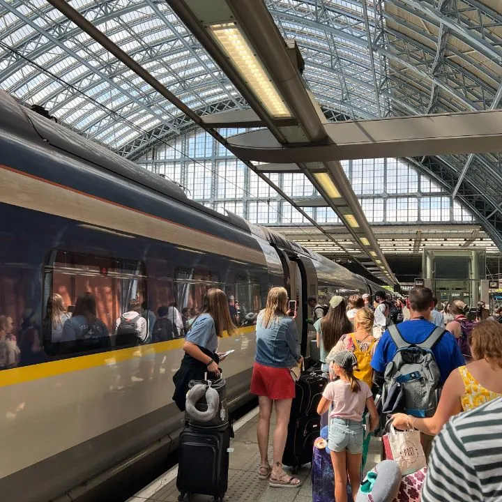 St Pancras Train Station in London, England, on an EF Tour