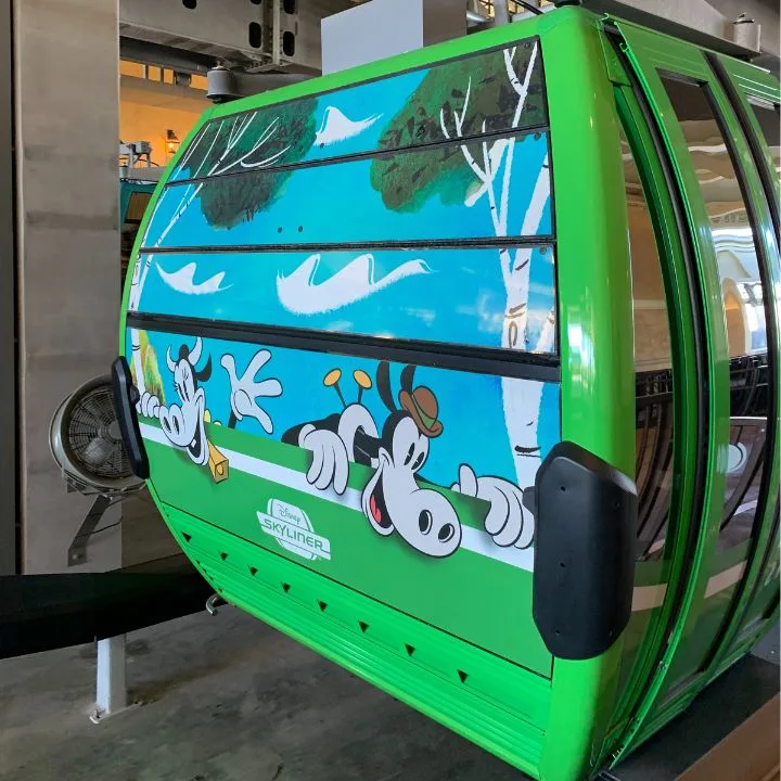 Themed gondola on the Disney Skyliner