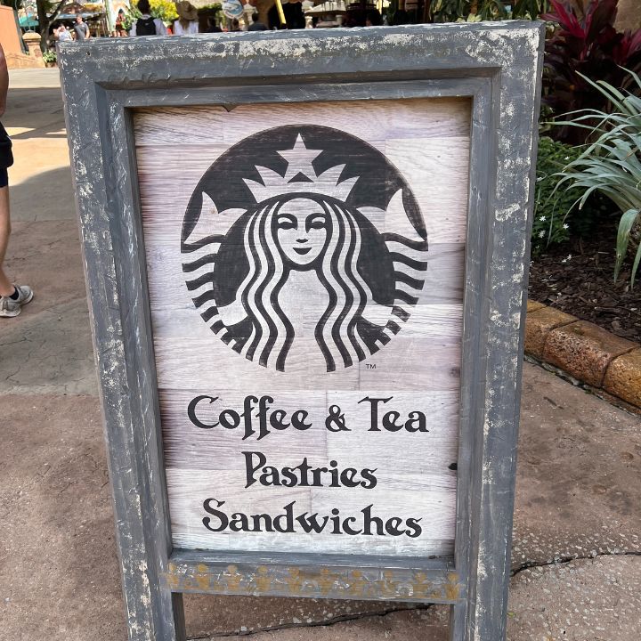 Sign from Starbucks at Universal